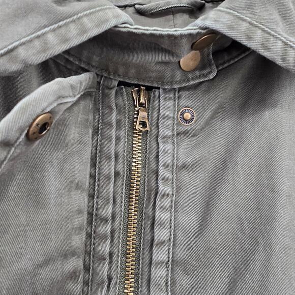 New York & Company Women's Utility Side Split Zip Up Tie Waist Jacket Green XL - Picture 4 of 11